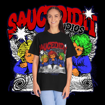 Saucedidit Cartoon Trio Graphic T-Shirt