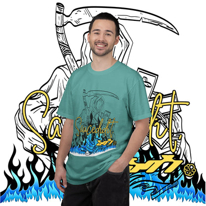 Grim Reaper Flames T-Shirt — "Sacred It" Graphic Tee