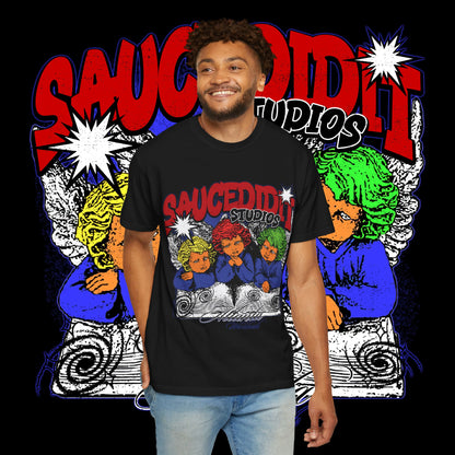 Saucedidit Cartoon Trio Graphic T-Shirt