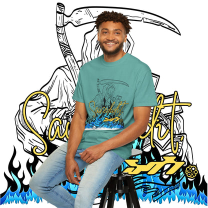 Grim Reaper Flames T-Shirt — "Sacred It" Graphic Tee