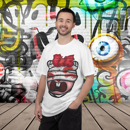 Graffiti Bandage Bear T-Shirt — 'SaucedIt' Streetwear Graphic Tee
