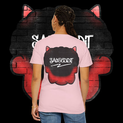 Devil Grin T-Shirt — Retro Graffiti Streetwear with 'SAVEDBYDT' Back Logo