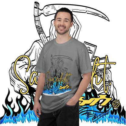 Grim Reaper Flames T-Shirt — "Sacred It" Graphic Tee
