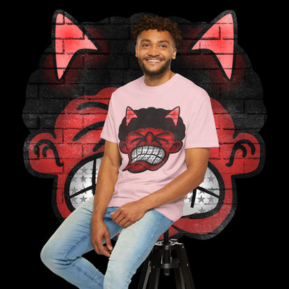 Devil Grin T-Shirt — Retro Graffiti Streetwear with 'SAVEDBYDT' Back Logo
