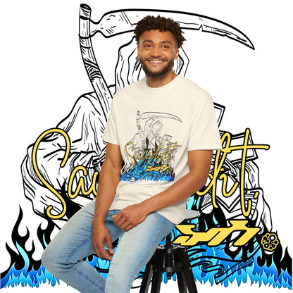 Grim Reaper Flames T-Shirt — "Sacred It" Graphic Tee