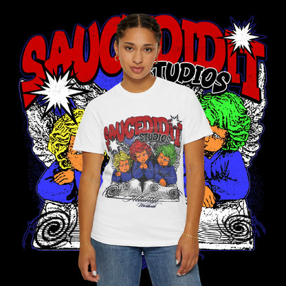 Saucedidit Cartoon Trio Graphic T-Shirt