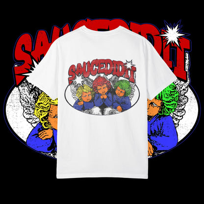 Saucedidit Cartoon Trio Graphic T-Shirt