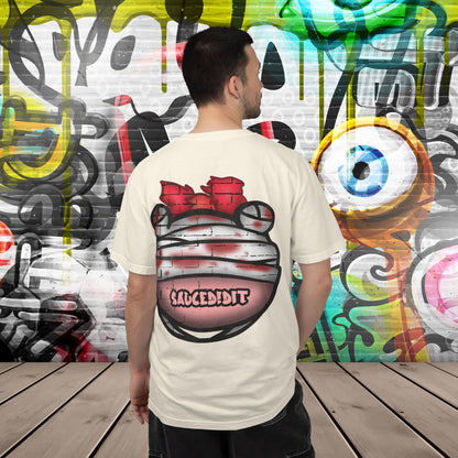 Graffiti Bandage Bear T-Shirt — 'SaucedIt' Streetwear Graphic Tee