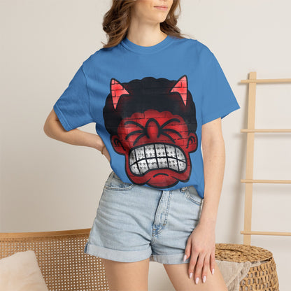 Devil Grin T-Shirt — Retro Graffiti Streetwear with 'SAVEDBYDT' Back Logo