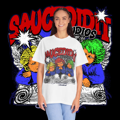 Saucedidit Cartoon Trio Graphic T-Shirt