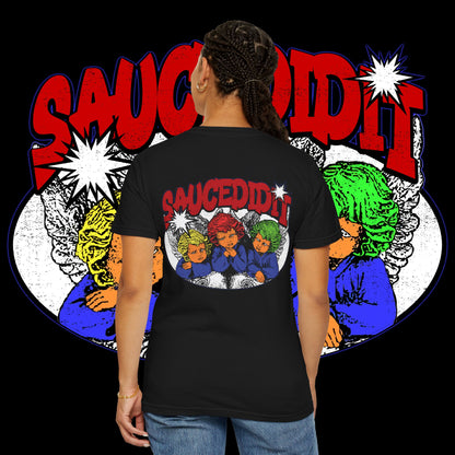 Saucedidit Cartoon Trio Graphic T-Shirt
