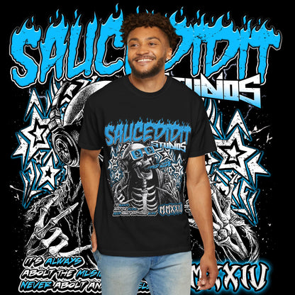 Sauced Out Skeleton Tee — "Don't Talk Too Much" Streetwear T-Shirt