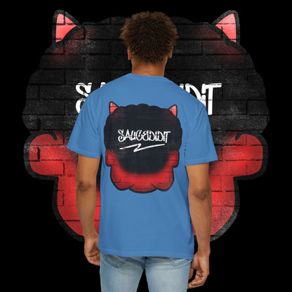Devil Grin T-Shirt — Retro Graffiti Streetwear with 'SAVEDBYDT' Back Logo