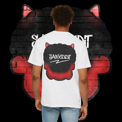 Devil Grin T-Shirt — Retro Graffiti Streetwear with 'SAVEDBYDT' Back Logo