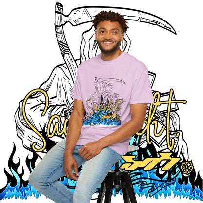 Grim Reaper Flames T-Shirt — "Sacred It" Graphic Tee