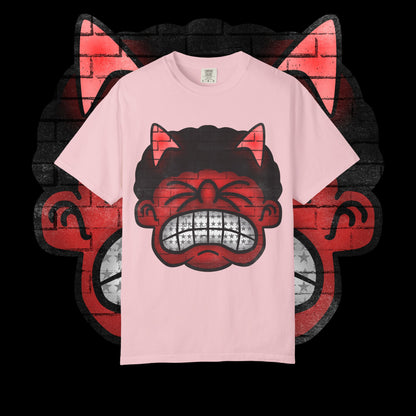 Devil Grin T-Shirt — Retro Graffiti Streetwear with 'SAVEDBYDT' Back Logo
