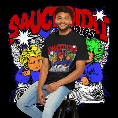 Saucedidit Cartoon Trio Graphic T-Shirt