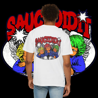 Saucedidit Cartoon Trio Graphic T-Shirt